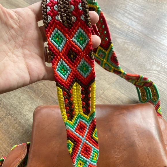 One of a kind leather purse with handmade strap from Mexico - Picture 7 of 8